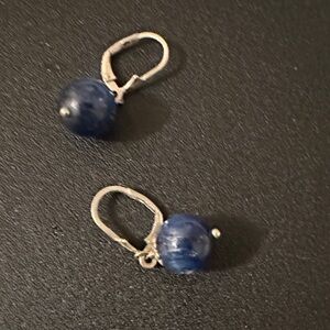 Elegant Blue Stone Drop Earrings